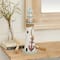 Coastal White Wooden Lighthouse Sculpture, 15" x 6" x 6"